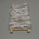 Amerdeco 10 Pack Brushed Brass Cabinet Pulls 5 Inch(128mm) Hole Center Gold Kitchen Cabinet Handles Cabinet Hardware for Bathroom Drawer Pulls ZH001