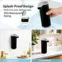 Automatic Foaming Soap Dispenser,Touchless Foam Soap Dispenser,12oz Rechargeabled Wall Mounted Smart for Bathroom and Kitchen Dish Soap,Easy for Toddlers, Black