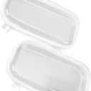 Clear Hard Sided Plastic Zipper Case Organizer Bin for Toy Storage 2 Pack