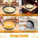 8" Round Cake Pan, 3PCS Nonstick Cake Pans with 100 PCS Parchment Paper, Carbon Steel Cake Baking Pans with Handle, Dishwasher Safe