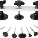 Bridge Dent Removal Tools with 1 Pack Silver Bridge Puller and 7 Pack Pull Tabs, Dent Puller Kit, Car Body Dent Removal Tool, Suitable for Hail and Surface Damage Repair, DIY, Repair Shop