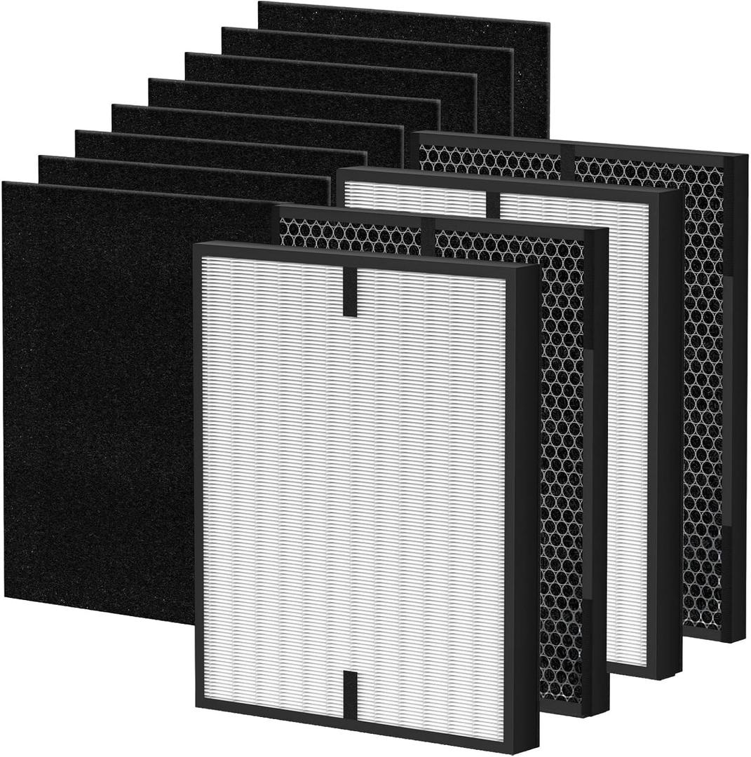 AD 3000 Replacement Air Filters Compatible With Air Doctor 3000, 3000m, 3000pro Air Puri-Fier, includes 2 Premium Air Replacement Filters + 2 Activated Carbon Filters + 8 Pre-Filter
