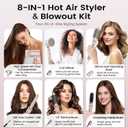 8-in-1 Hot Air Styler & Hair Dryer Brush Set, 110,000 RPM High-Speed Ionic Multi-Styler with Auto-Wrap Curlers, Diffuser, Volumizing & Thermal Brush for Fast Drying and a Smooth, Shiny Finish