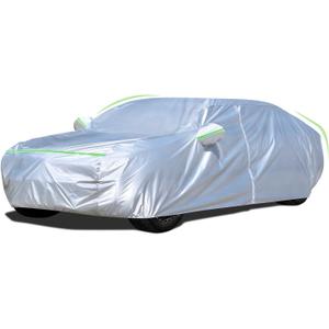 Sedan Car Cover (178-185 inches) - Universal Fit, Waterproof, Dupont Oxford, All Weather, Hail Protector, Sun Protection, Door Zipper
