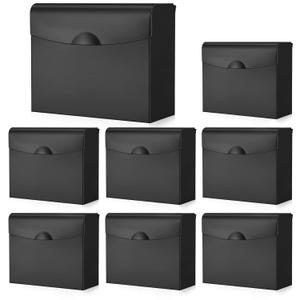 Tioncy 8 Pcs Sanitary Napkin Disposal Receptacle Stainless Steel Sanitary Napkin Receptacle Wall Mounted Tampon Disposal Bin Waste Tampon Holder Feminine Hygiene Container (Black)