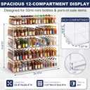Cinnvoice Mini Liquor 50ml Bottles Retail Display Case with Lock and Adjustable Dividers, 23.6"w x 24.4"h x 12"d Clear Commercial Acrylic Countertop Rack for 50ml Nips, Airplane Shot Bottle & Pos Item