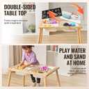 VEVOR Sensory Table for Toddlers, Kids Activity Table with 3 Foldable Storage Bins & Double-Sided Board, Indoor/Outdoor Play Sand and Water, Wooden Kids Sensory Table for Drawing Studying Dining, 32.1 X 23.6 X 19.9 Inches