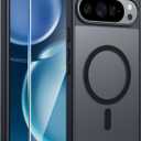 FNTCASE for Google Pixel 10 Pro XL Case: for Pixel 9 Pro XL Case [Fit for Magsafe] Translucent Matte [with Screen Protector] Military Grade Shockproof Protective Magnetic Phone Cover (6.8inch - Black)
