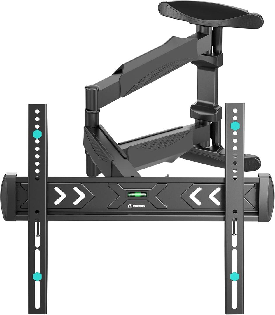 ONKRON Full Motion TV Wall Mount for 40-75 Inch TVs up to 77 lbs, Extendable TV Mount Swivel and Tilt, Articulating Arm VESA 100x100-400x400, Corner Television Wall Mount Bracket Black