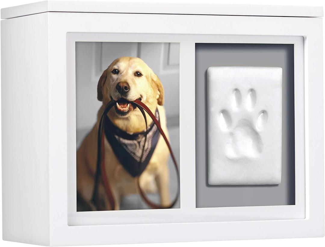 Pearhead Pet Photo Memory Box and Impression Kit for Dog or Cat Paw Print, White