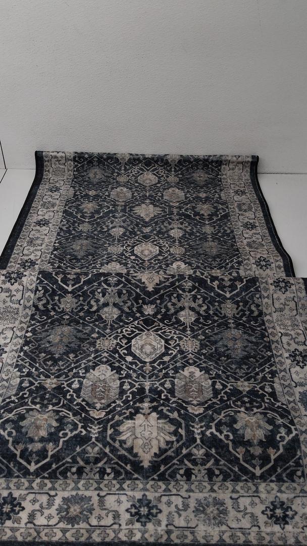 Black Rug for Living Room - Washable 30x160 Rug, Dining Room Rugs for Under Table, Soft Low Pile Carpet for Large Bedroom