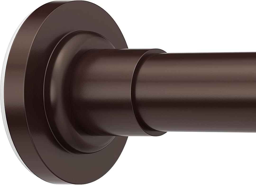 SUNALLY Shower Curtain Rod, Spring Tension Shower Rods Adjustable 32-61 Inch Stainless Steel Telescoping Curtain Rod for Bathroom or Windows, No Drilling, No Slip, No Rust, Bronze