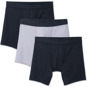Fruit of the Loom mens Premium Breathable Boxer Briefs (Regular & Big Man) (Small, Regular Leg  Micro Mesh  3 Pack Black/Grey)