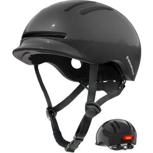 MOUNTALK Bike Helmets for Adults Men Women,Mens/Womens Bicycle Helmet with Magnetic Light,Youth Boys/Girls Helmet, Kids Helmets for 4 Years+ (Shiny Black)
