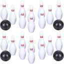 Gamie Bowling Game for Kids, 2 Sets, Each Set Includes 10 Pins and 2 Balls, Durable Plastic Indoor and Outdoor Game, Fun Carnival and Birthday Party Activity for Boys and Girls