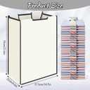 3 Pack Large Laundry Sorter Replacement Bags, Hamper Cart Removable Replacement, Laundry Storage Organizer-Replacement Bags, Beige, Square Shap