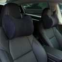 Car Neck Pillow, Car Headrest Pillow with Adjustable Strap for Neck Pain Relief 100% Memory Foam,Ergonomic Design2 Pack (Black1)