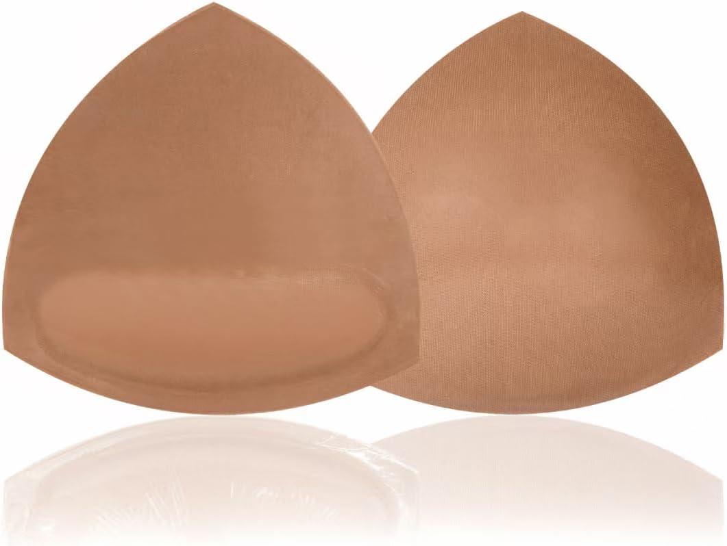 Lolaura Double Sided Sticky Bra Inserts Invisible Push Up Adhesive Bra for Bikini, Backless Dress and Wedding Outfits (Caramel)  Large (Fits D Cups)