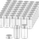 50 Pcs Small Sealed Bottles Empty Sample Vials Container Clear Wish Bottle Tiny Jars with Silver Aluminum Lid for Liquid DIY Crafts Party Favors - 30ml/1oz
