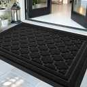 Color&Geometry Front Door Mat Outside Entrance, All-Season Heavy Duty Outdoor Door Mat for Patio Waterproof, Welcome Mat Doormat Outdoor Entrance Non Slip with Rubber Backing, Black 36''x60''