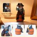 Solar Garden Gnome Statues Funny Resin Pirate Gnome Decorations Sitting on Wine Barrel Outdoor Figurines for Yard Patio Mom Gift