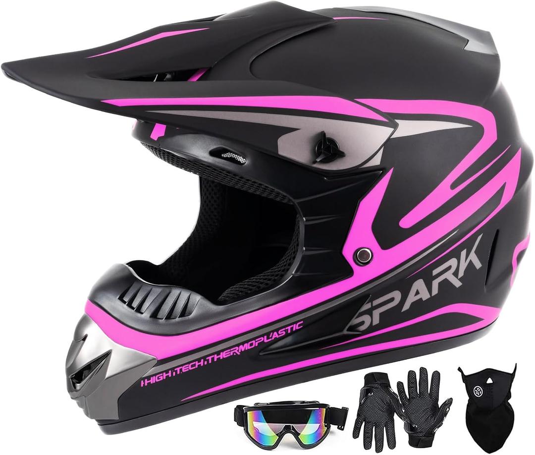 SanQing Youth Kids Dirt Bike Helmet Motocross Full Face DOT Approved, Medium