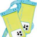 Case-Mate 2 Pack IP68 Waterproof Phone Pouch - Floating Waterproof Phone Case w/Crossbody Lanyard - Beach Cruise Ship Travel Essentials - Compatible w/All Devices, Touchscreen Friendly - Citrus Splash