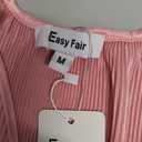 Women Long Lantern Sleeve Shirts Dressy Casual Loose Fit Fall V Neck Blouses Date Night Tops (Medium, Pink)