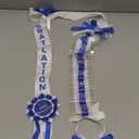 Lyrow Blue and White Graduation Money Lei Class of 2026 Ribbon Money Lei Graduation Cash Gift for Congrats Graduates Grad Leis with Cash Holder for Senior High School Party Supplies (Classic)