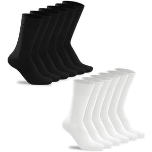 HAVE A TREE Mens Dress Socks White Long Socks For Business Men Casual Socks 3-12Pack