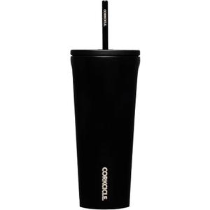 Corkcicle Cold Cup Insulated Tumbler with Lid and Straw, Matte Black, 24 oz  Reusable Water Bottle Keeps Beverages Cold for 12hrs, Hot 5hrs  Cupholder Friendly Tumbler, Lid for Flexible Sipping
