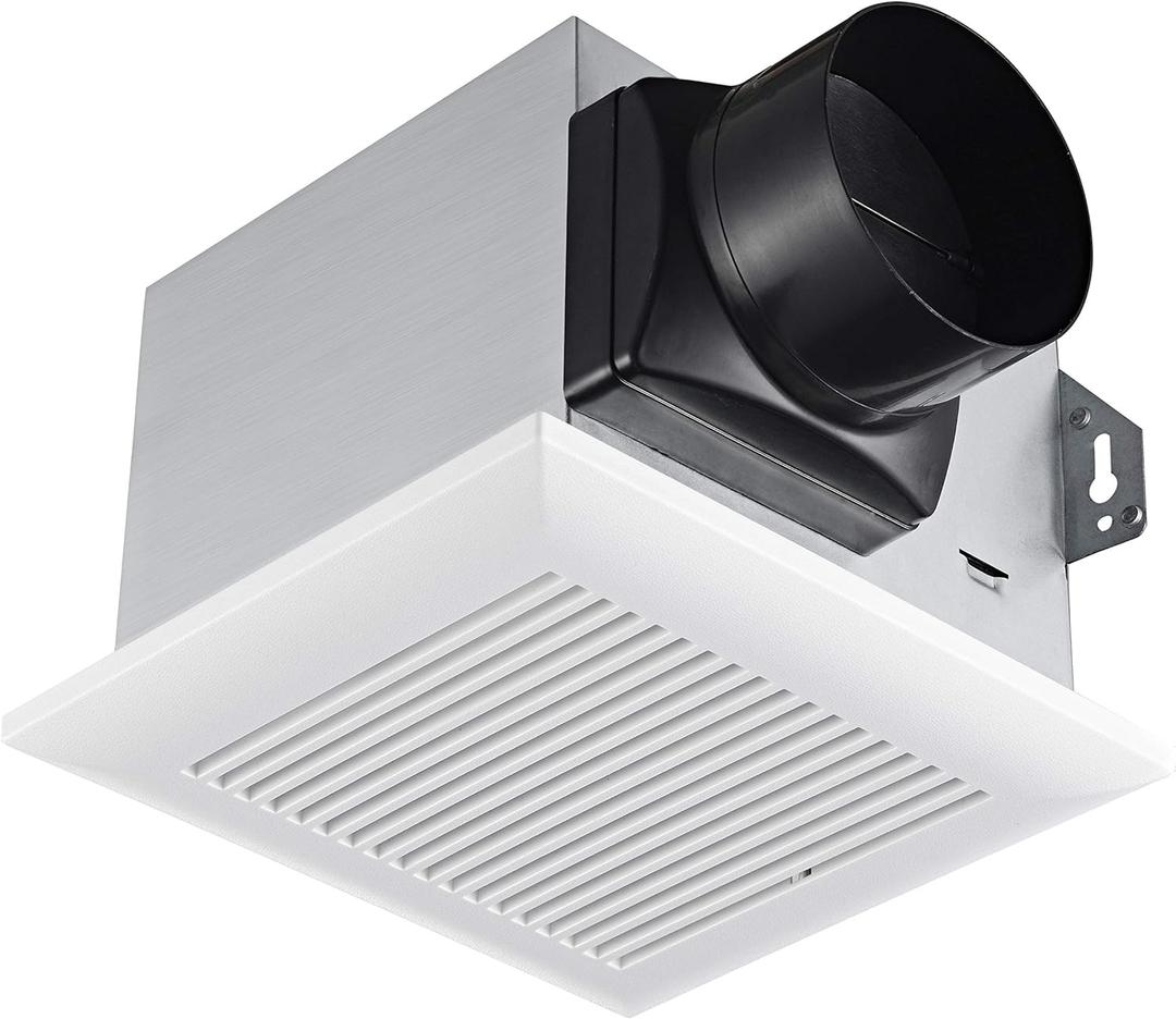 Tech Drive Very-Quiet 80 CFM, 1.5 Sone No Attic access Needed Installation Bathroom Ventilation and Exhaust Fan (80CFM)