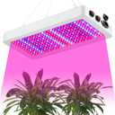 B1000W LED Plant Grow Light Dimmable, Best Grow Lights for Indoor Plants Full Spectrum, Seed Starting Seedlings Vegetable Hanging Growing Lamps, Double Switch Grow Light for Indoor Plants