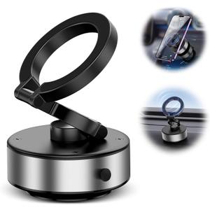 Electric Vacuum Magnetic Suction Phone Mount, Shower Phone Holder, Magnetic Cell Phone Holder for Car/Gym/Mirror/Smooth Surface, Compatible with iPhone & Android(Silvery)