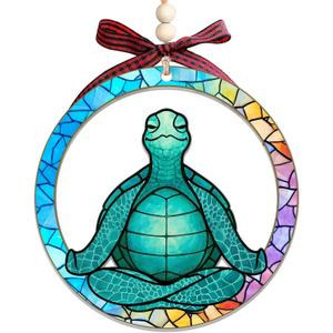Yoga Christmas Ornament - Sea Turtle Meditating Zen Gifts for Women, Yoga Lovers, Instructors, Teachers, Mom, Friend - Meditation Acrylic Christmas Ornament