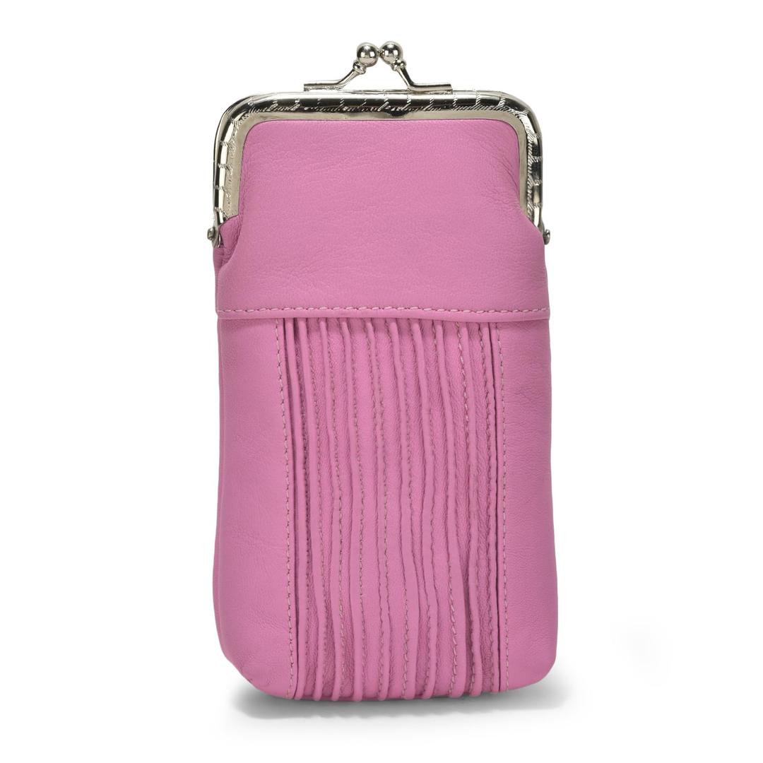 Leather Cigarette Case Pack Holder Regular or 100's Lighter Pocket by Leatherboss (Classic Pink)