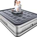 VOSSER Air Mattress Full with Built in Pump,18Blow Up Mattress,Self Inflatable Mattress in 3 Mins,Portable Air Bed for Camping,Floor&Travel,Full Size Air Mattress for Adults 660LB Max,Silver