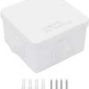 LeMotech Junction Box, ABS Plastic IP55 Water Resistant and Dustproof, Universal Electrical Enclosure, Outdoor and Indoor Project Box, 3.1" x 3.1" x 1.9", White