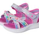 SKECHERS Girls Jumpsters Sandal-Tie Dye BFFs, Lavender/Multi, 13 Y