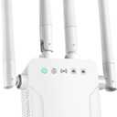 WiFi Extender Signal Booster,WiFi Extender, 5G WiFi Booster with 1200Mbps Dual Band(Up to 10000sq. ft for 55+ Devices), WiFi Repeater with 4 Antennas 360 Coverage, WPS 1-Tap Setup & Ethernet Port
