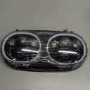 SUNPIE Compatible with H_arley Motorcycles 5-3/4" DRL Black Motorcycle Projector DRL Head light Compatible with Road Glide 2004~2013