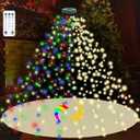 9.2ft x 16 Lines Multicolor to Warm Color Changing Christmas Tree Lights with Ring, 480 LEDs Xmas Strings Light w/Remote,11 Light Modes, Timer & Memory Function for 59.2ft Christmas Tree Decorations