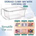 16 Pcs Classroom Storage Cubby Bins with Latching Lid,Clear