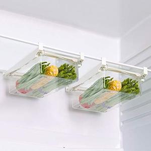 URALFA Fridge Drawer Organizer, Adjustable Refrigerator Drawers for Fruit and Vegetable, Pull Out with Handle, Shelf Holder Storage Box, Fit for Fridge Shelf Under 1.1" URALFA Fridge Drawer Organizer, Adjustable Refrigerator Drawers for Fruit and Vegetable, Pull Out with Handle, Shelf Holder Storage Box, Fit for Fridge Shelf Under 1.1"