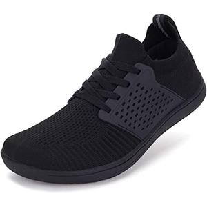 WHITIN Women's Minimalist Barefoot Low Zero Drop Shoes Female Sneakers Width Ladies Size 7 Wide Toe Box Walking Trail Running Minimus Tennis Black 38