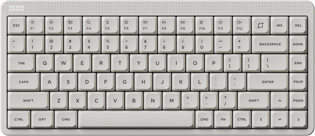 NuPhy Node75 Wireless Mechanical Keyboard, 75% Hot Swappable Custom Low Profile Keyboard, 84 Keys Computer Gaming Keyboards, Supports Touch Gestures, PBT Keycaps, RGB Backlit, Bluetooth/2.4GHz/USB-C (White)