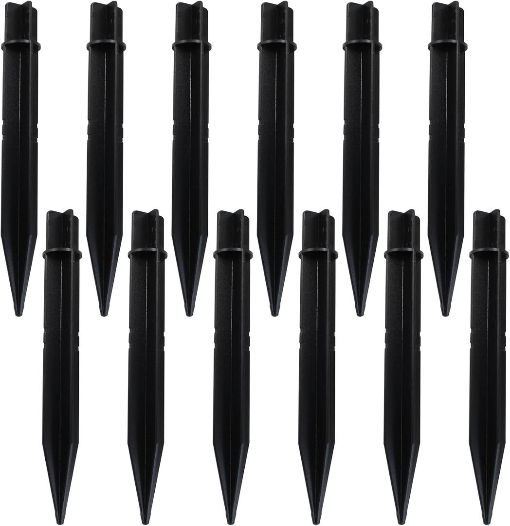 Bonsicoky 12 Pack 8.3 Inch ABS Ground Spikes - Replacement Stakes for Solar Lights - Fit for Pole Inside Diameter 0.83 Inch - Plastic Ground Stakes for Garden Light Pathway