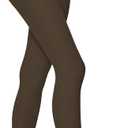 High Waisted Leggings for Women - Fold Over Tummy Control Yoga Leggings Compression Workout Athletic Gym Pants (Brown, L)