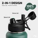 Swigina Insulated Water Bottle with Silicone Boot (36hrs Cold/18hrs Hot) - DIY Stickers, [2-in-1 Lid], BPA Free, 40 oz