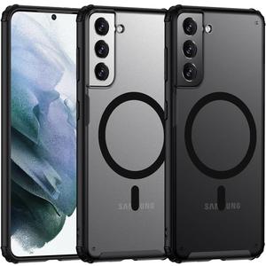TIANNIUKE Magnetic Case for Samsung Galaxy S21 Plus, Translucent Matte Anti-Fingerprint,Compatible with MagSafe,Slim Fit Shockproof Protective Phone Case for Galaxy S21+ Case, S21 Plus (6.7 inch) (Black)